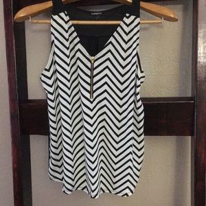 Express black and white striped shirt